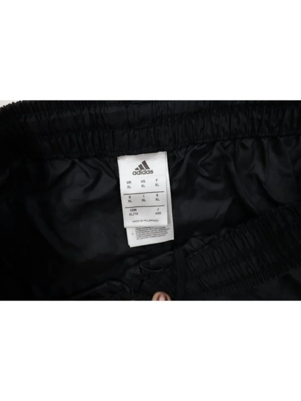 Vintage Y2K Adidas Mens XL Blank Striped Cuffed Windbreaker Joggers Pants Black